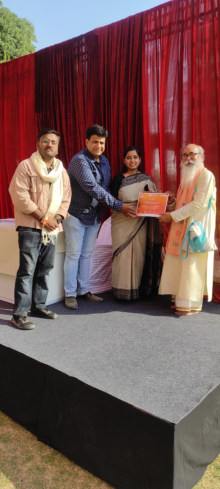 Our Founder Ms. Mousumi Acharya at Banaras Lit Fest, Hotel Taj, with Pilgrims Founder
